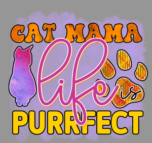 FREE download Cat Mama Life is Purrfect PNG | Cute Cat Mom Sublimation Design | Pet Lover Digital 