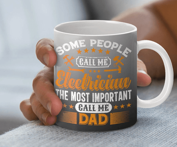 Electrician Dad Coffee Mug, Instant Download PNG, Fun Gift for Dad, 11oz and 15oz Coffee Wrap