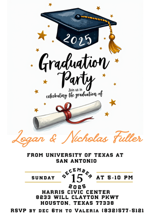 Graduation Invite Canva Template Digital