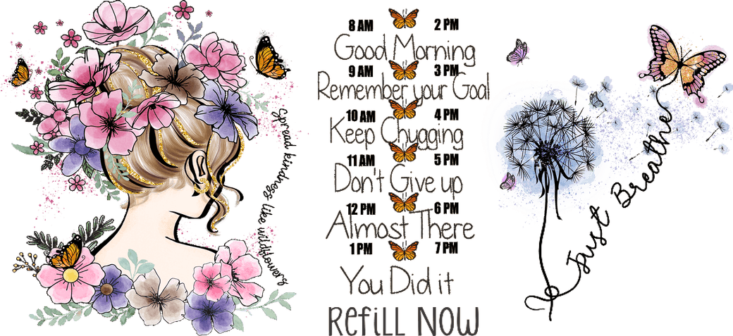 Just Breathe 16oz Cup Wrap PNG 
