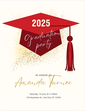 Editable Graduation Invitation Canva Template
