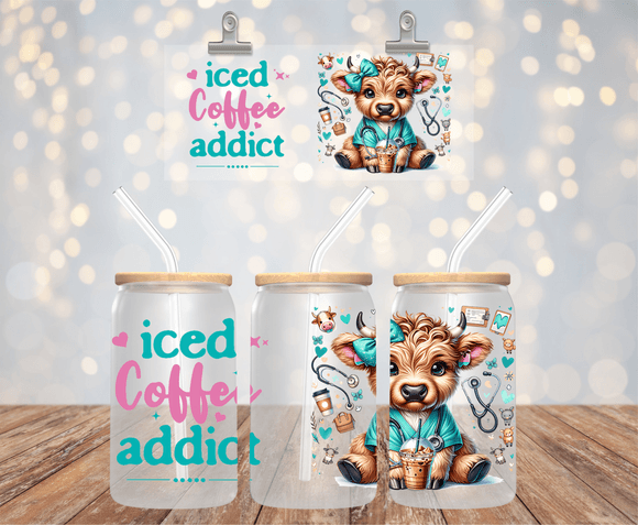 Nurse UVDTF cup wrap for 16oz libbey glass