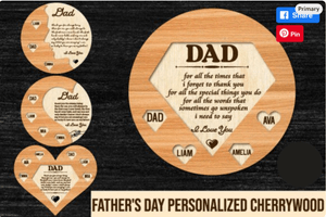 Father&#x27;s Day Personalized Cherrywood Personalized World&#x27;s Greatest Dad Sign SVG Gift for Dad Fathers