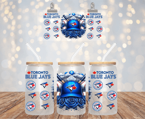 BASEBALL TEAM UV DTF LIBBEY 16oz GLASS CUP WRAP TORONTO BLUE JAYS
