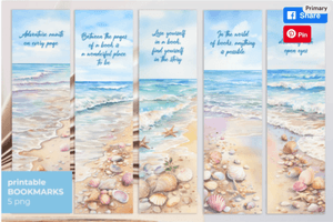 Summer Beach Bookmark Summer Reading Beach Reads Summer Book Themed Bookmarks Digital Printable Book