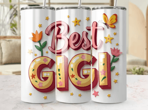 Best Gigi 20oz Skinny Tumbler Wrap PNG, Best Gigi Tumbler Design Digital Download, Tumbler Wrap 