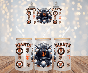 BASEBALL TEAM UV DTF LIBBEY 16oz GLASS CUP WRAP SAN FRANCISCO GIANTS