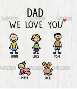 Dad We Love You Png Personalized We Love You To Pieces Png Father&#x27;s Day Png Custom Name Dad Day Png 