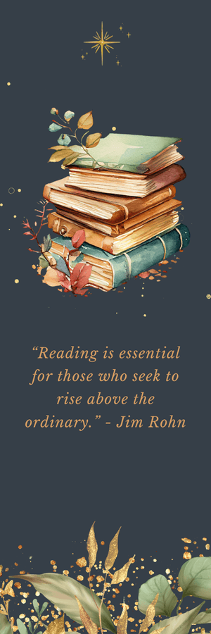 Editable Canva Bookmark with Inspirational Reading Quote – “Reading Is Essential” Printable Book 