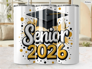 Senior 2026 Tumbler Wrap, Graduation PNG, Tapered Tumbler, Straight Tumbler Design, Digital Download