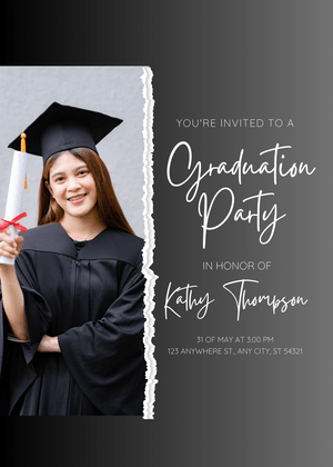 Canva Editable Graduation Party Invitation