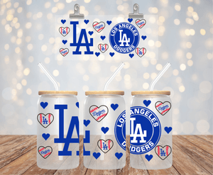 BASEBALL TEAM UV DTF LIBBEY 16oz GLASS CUP WRAP LAS ANGELES DODGERS