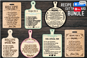 Recipe for a Special Mom Cutting Board Recipe for Mom Cutting board svg file Recipe for Grandma sign