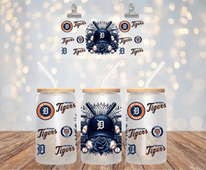 BASEBALL TEAM UV DTF LIBBEY 16oz GLASS CUP WRAP  BALTIMORE ORIOLES DETROIT TIGERS