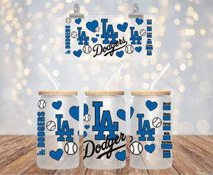 BASEBALL TEAM UV DTF LIBBEY 16oz GLASS CUP WRAP LAS ANGELES DODGERS