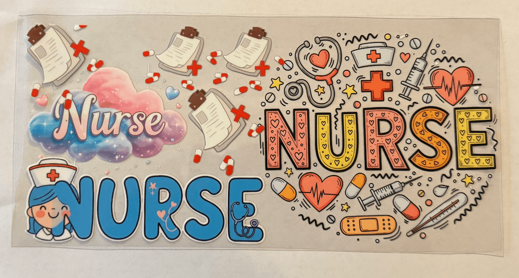 Nurse UVDTF cup wrap for 16oz libbey glass