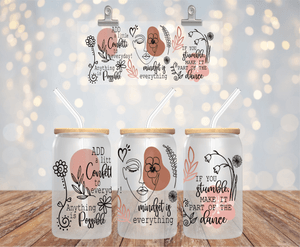 MINDSET IS EVERYTHING 16OZ UV DTF LIBBEY GLASS CUP WRAP
