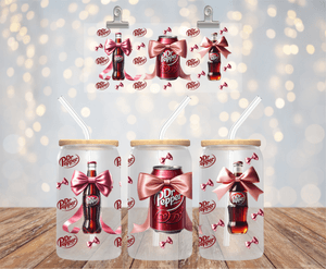 Dr Pepper Soda Can UV DTF Wrap for 16oz Libbey Glass Cup