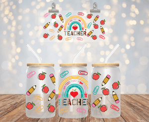 Teacher UVDTF cup wrap for 16oz libbey glass