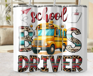 School Bus Driver Tumbler Wrap, 20oz Skinny Tumbler PNG, Digital Download, Teacher Gift, Personalize