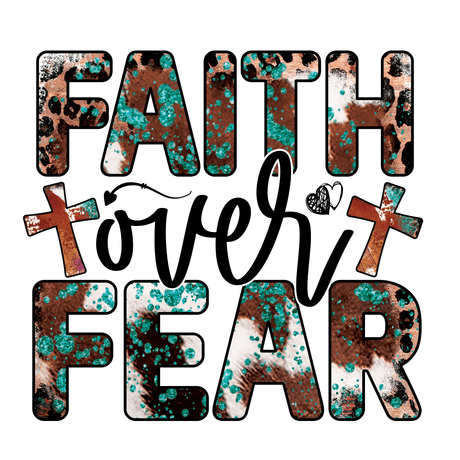 Free Download Faith Over Fear PNG | Inspirational Christian Quote | Digital Download for Shirts, Mug