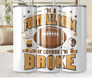 Football Mom Tumbler Wrap, 20oz Skinny Tumbler Design, Digital Download, Sports Mom Tumbler Wrap, Cu