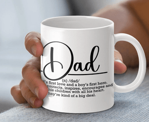 Dad Definition Coffee Mug Wrap PNG, Digital Coffee Mug Wrap, Father&#x27;s Day Gift Coffee Mug, 11oz 15oz