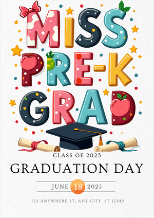 Canva Editable Pre-K Graduation Invitation 