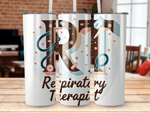 RT Respiratory Therapist tumbler wrap 20oz  RT Respiratory Therapist 20oz Skinny Tumbler Wrap PNG 