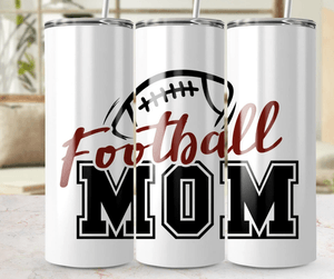 Football Mom Tumbler Wrap Digital Download, 20oz Skinny Tumbler Template PNG, Straight and Tapered 
