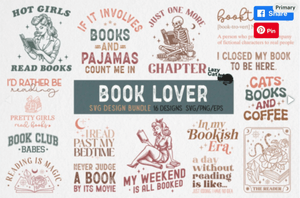 Book SVG PNG Bundle Reading Books Sublimation-Bundle Floral Books Png Librarian Png Book Graphic 