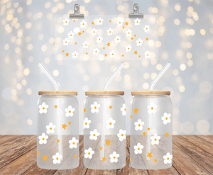 Daisy 16OZ UV DTF LIBBEY GLASS CUP WRAP