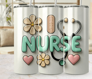 Nurse Tumbler Wrap Cute Nurse Stethoscope Design Nurse Tumbler Wrap PNG for 20oz Skinny Tumbler Cute