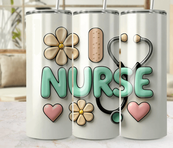 Nurse Tumbler Wrap Cute Nurse Stethoscope Design Nurse Tumbler Wrap PNG for 20oz Skinny Tumbler Cute