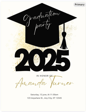 FREE Modern Graduation Invitation Template download | Editable in Canva | Digital Grad Party Invite 