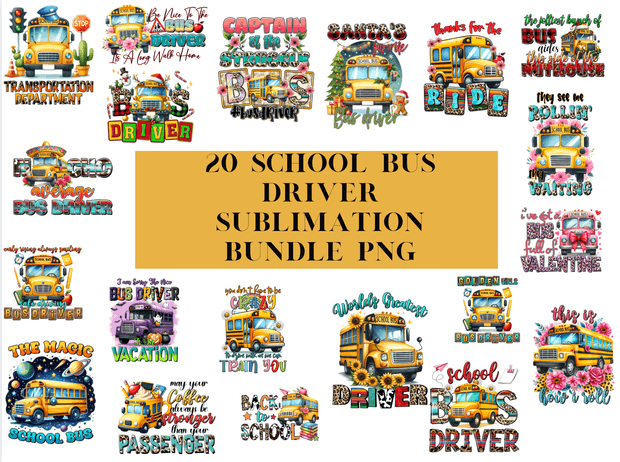 School Bus Driver Sublimation Bundle png School Bus Driver Bundle  Sublimation Print Funny Sublimati