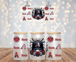 BASEBALL TEAM UV DTF LIBBEY 16oz GLASS CUP WRAP ARIZONA DIAMONDBACKS