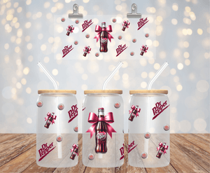 Dr Pepper Soda Can UV DTF Wrap for 16oz Libbey Glass Cup Wrap