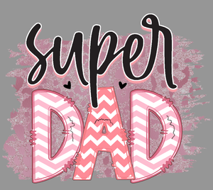 FREE Download Super Dad PNG | Pink Chevron Father’s Day Sublimation Design | Cute Patchwork Dad Clip