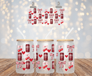 Dr Pepper Soda Can UV DTF Wrap for 16oz Libbey Glass Cup Wrap