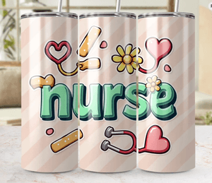 Nurse Tumbler Wrap Cute Nurse Themed PNG File Modern Healthcare Gift For Nurses Nurse Appreciation 