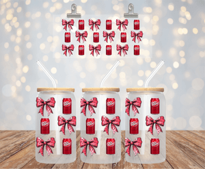 Dr Pepper Soda Can UV DTF Wrap for 16oz Libbey Glass Cup Wrap