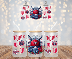 BASEBALL TEAM UV DTF LIBBEY 16oz GLASS CUP WRAP MINNESOTA TWINS