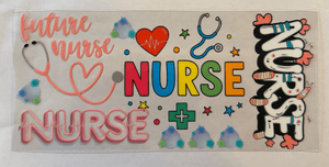 Nurse UVDTF cup wrap for 16oz libbey glass