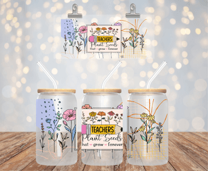 Teacher UVDTF cup wrap for 16oz libbey glass