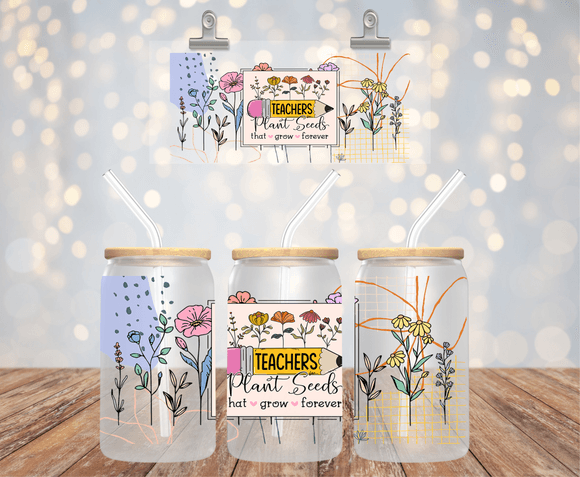 Teacher UVDTF cup wrap for 16oz libbey glass