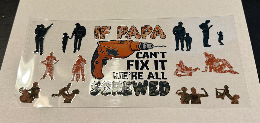 Dad UV DTF Libbey Glass Wrap Dad Jokes UvDtf cup decal