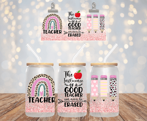 Teacher UVDTF cup wrap for 16oz libbey glass