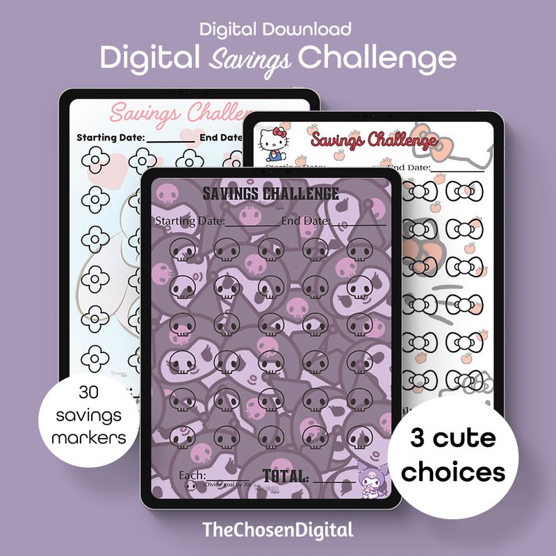 Cute Characters Savings Challenge
