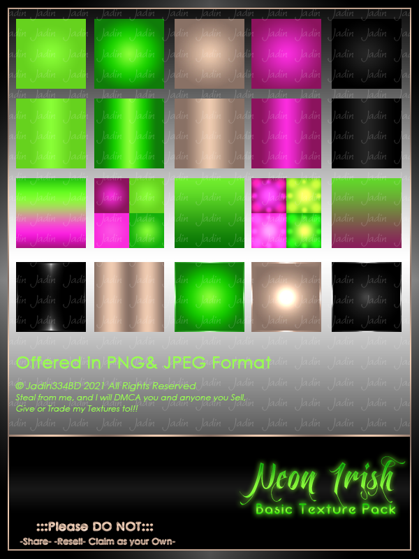 Neon Irish Collection-- $8.00